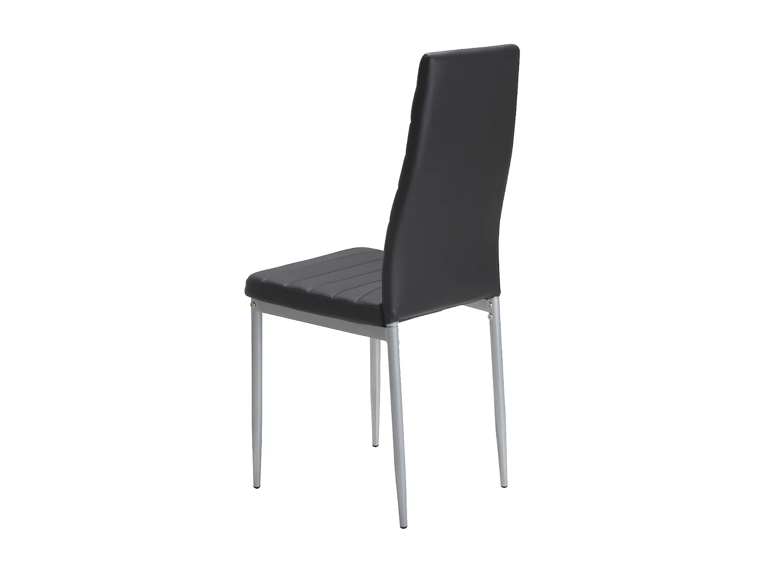 Stuhl 4er-Set - Kunstleder & schwarzes Metall - Schwarz - DEJANA