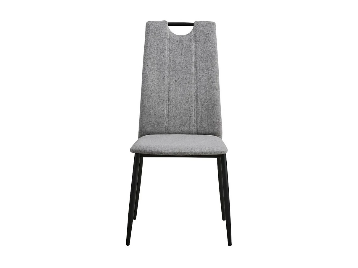 Zestaw krzeseł 4 szt. - tkanina i czarny metal - jasnoszary - STORY