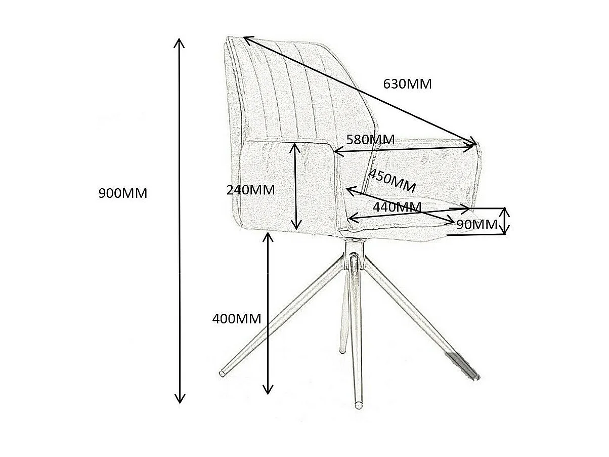Stuhl 2er-Set - Stoff & schwarzes Metall - Hellgrau - JANSON