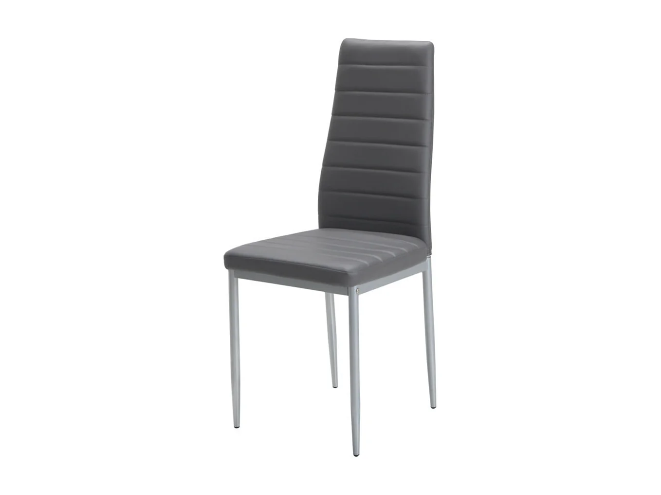 Lot de 4 chaises - simili cuir et métal noir - gris - DEJANA