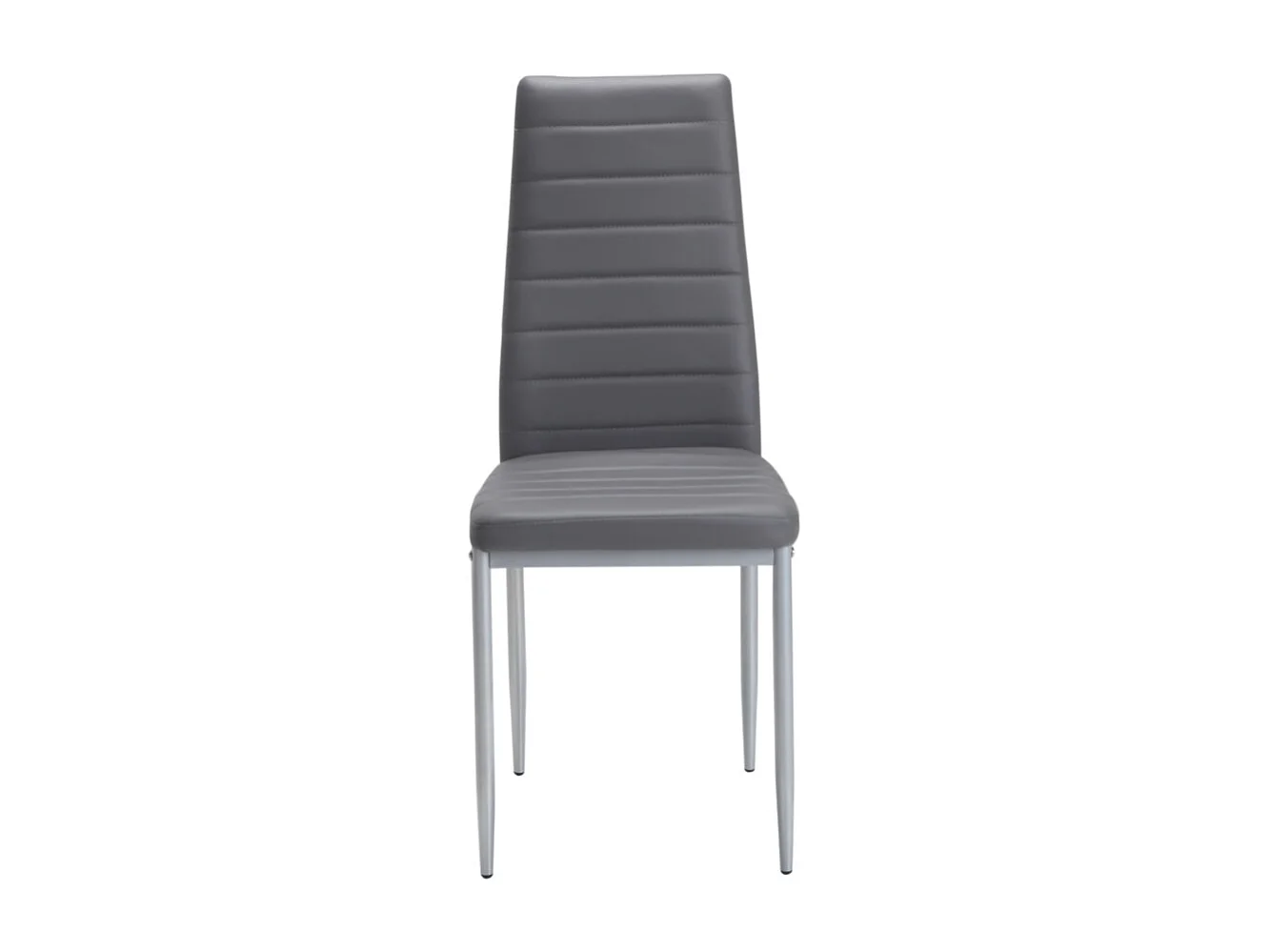 Lot de 4 chaises - simili cuir et métal noir - gris - DEJANA