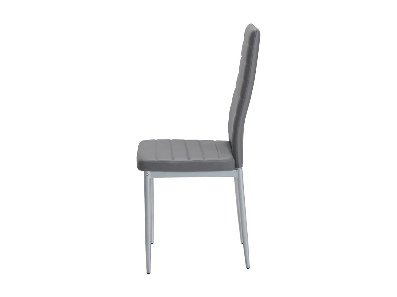 Lot de 4 chaises - simili cuir et métal noir - gris - DEJANA