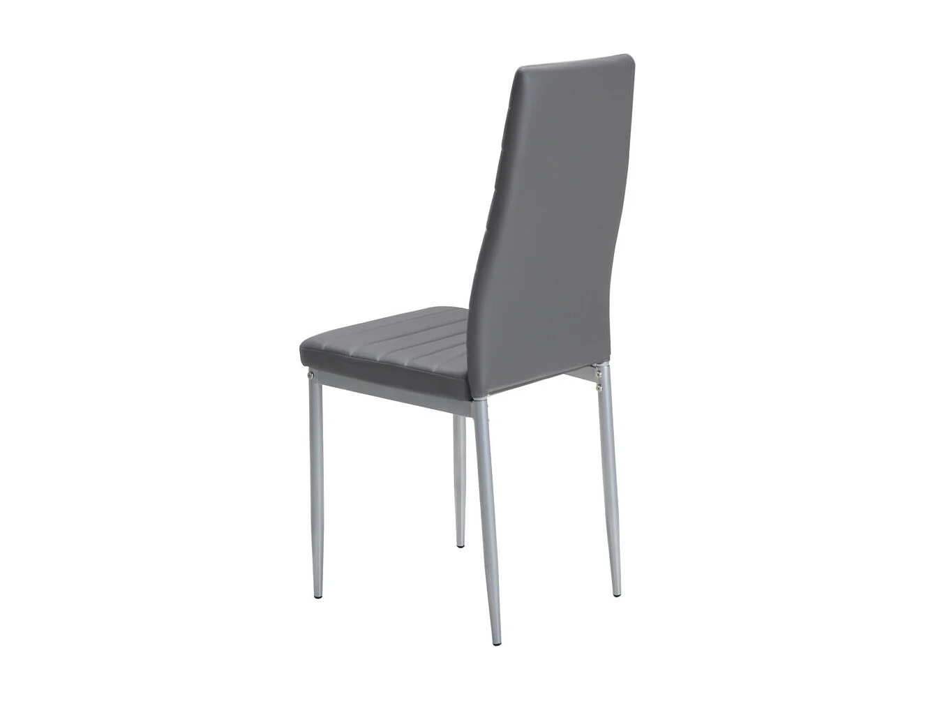 Lot de 4 chaises - simili cuir et métal noir - gris - DEJANA
