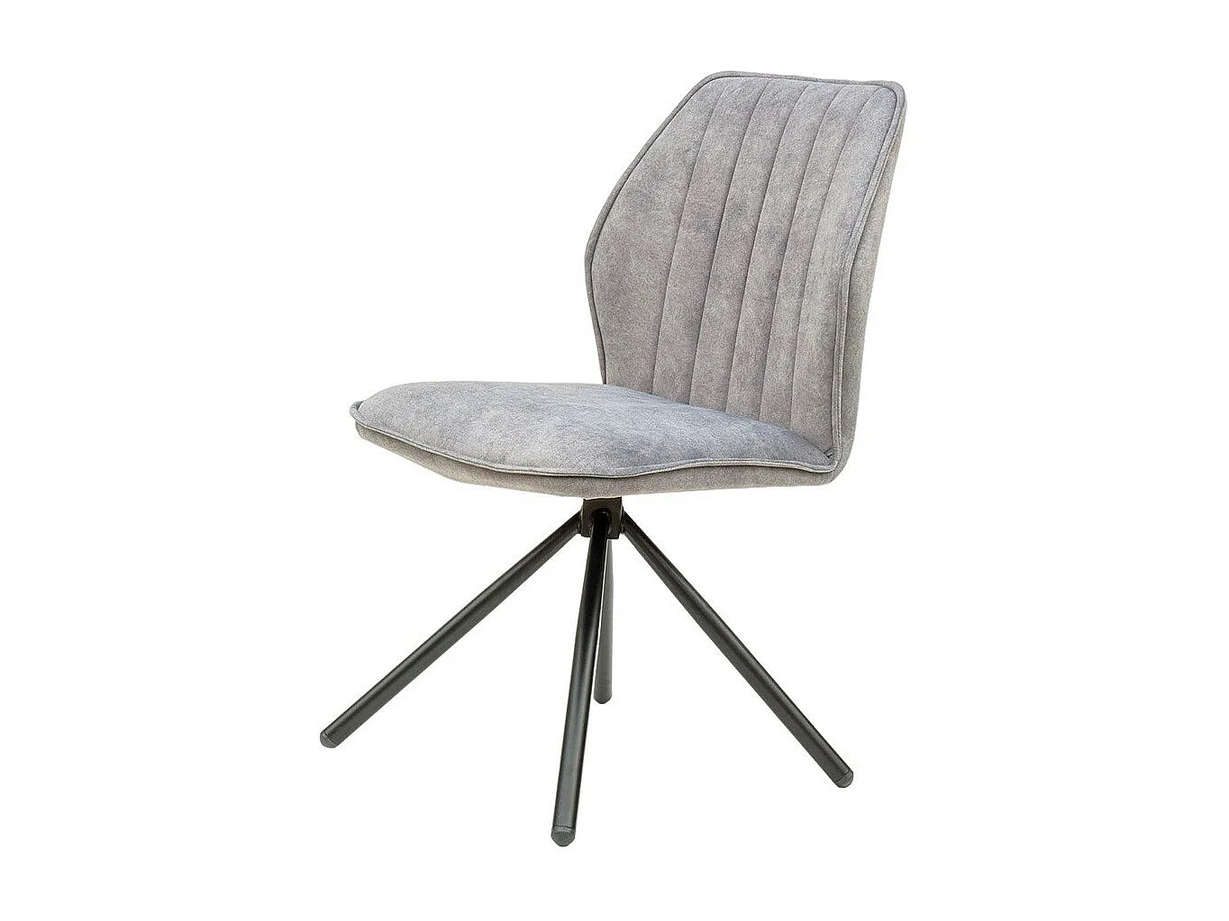 Stoelenset van 2 - stof & zwart metaal - lichtgrijs - JAN