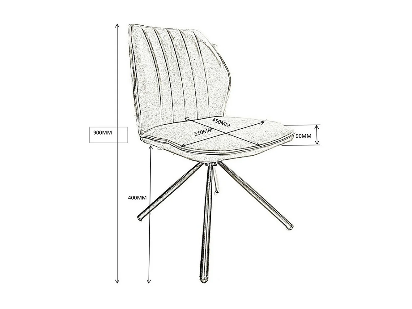 Stoelenset van 2 - stof & zwart metaal - lichtgrijs - JAN