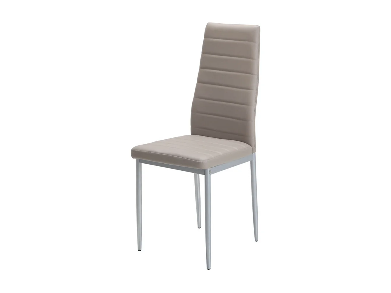 Lot de 4 chaises - simili cuir et métal noir - cappuccino - DEJANA