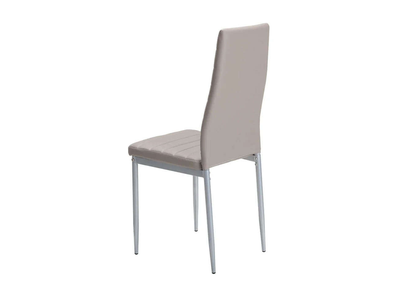 Lot de 4 chaises - simili cuir et métal noir - cappuccino - DEJANA