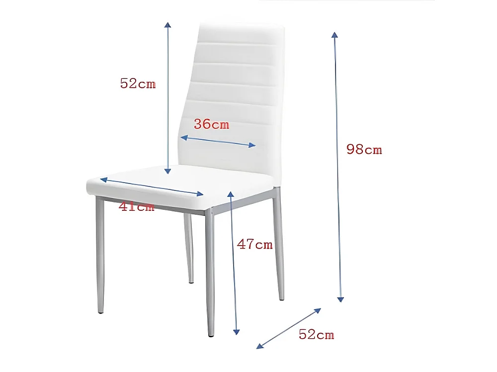 Lot de 4 chaises - simili cuir et métal noir - cappuccino - DEJANA