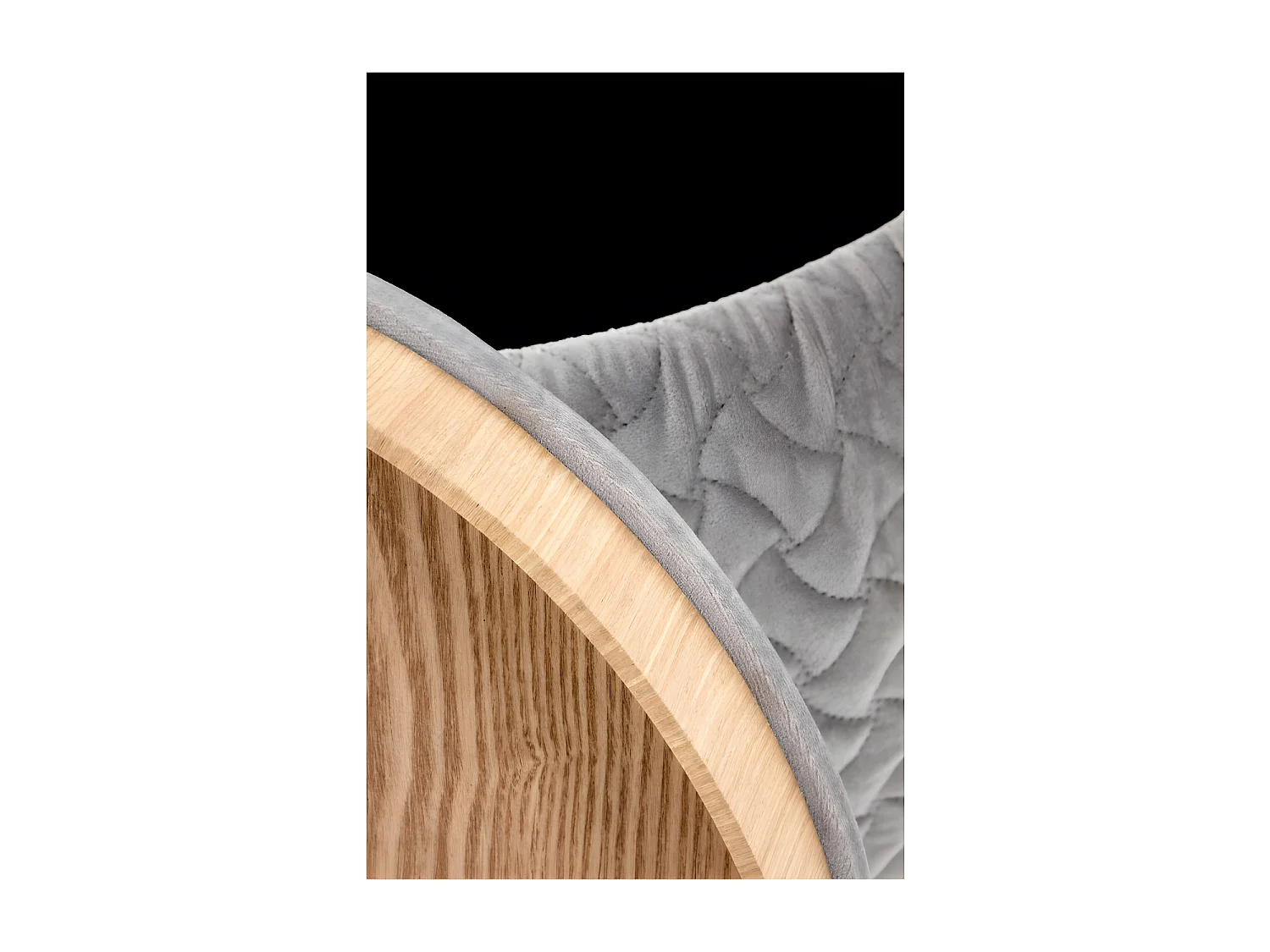 Pouf rond avec fonction de rangement 54 cm x 37 cm - Gris clair