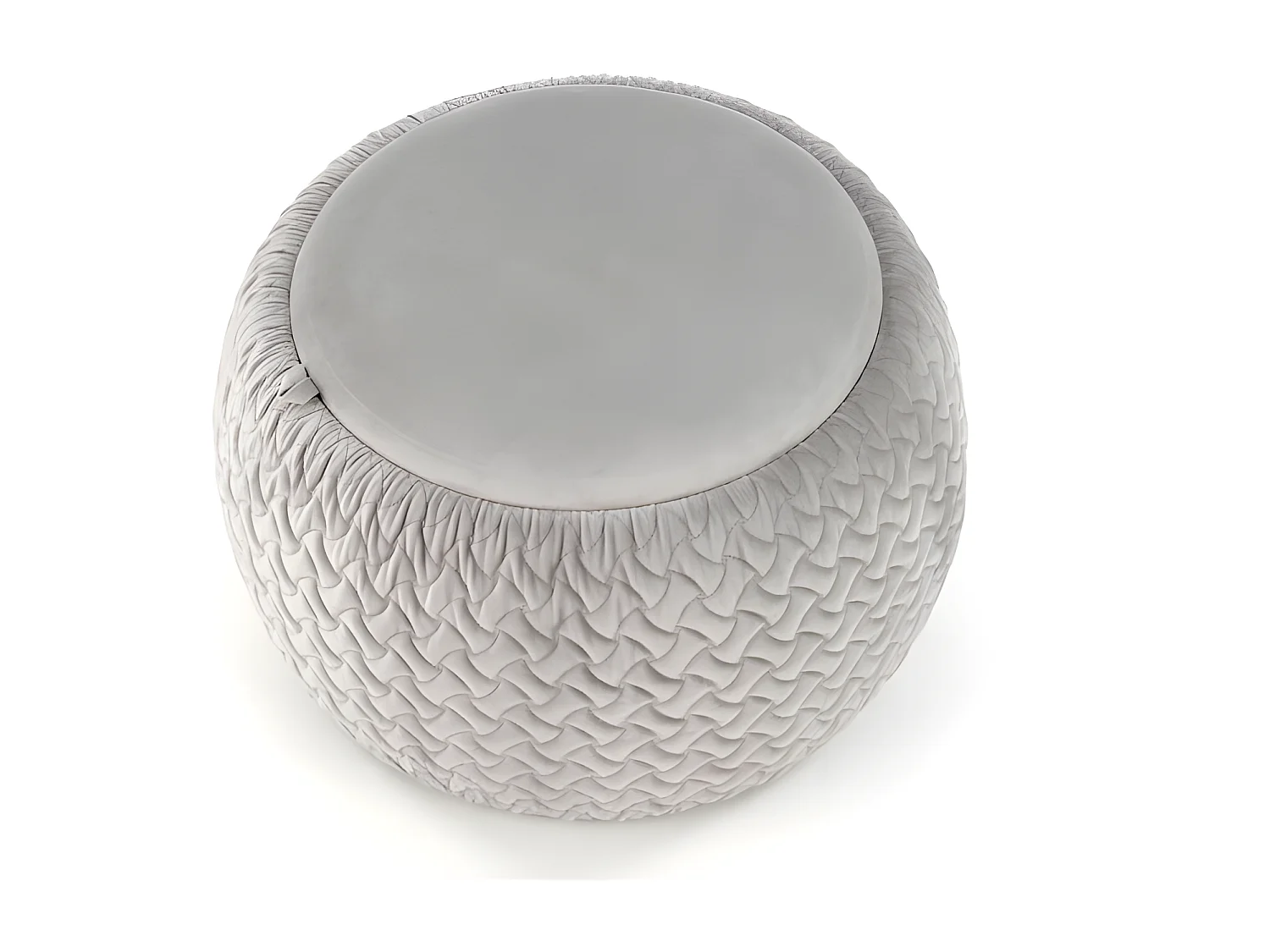Pouf rond avec fonction de rangement 54 cm x 37 cm - Gris clair