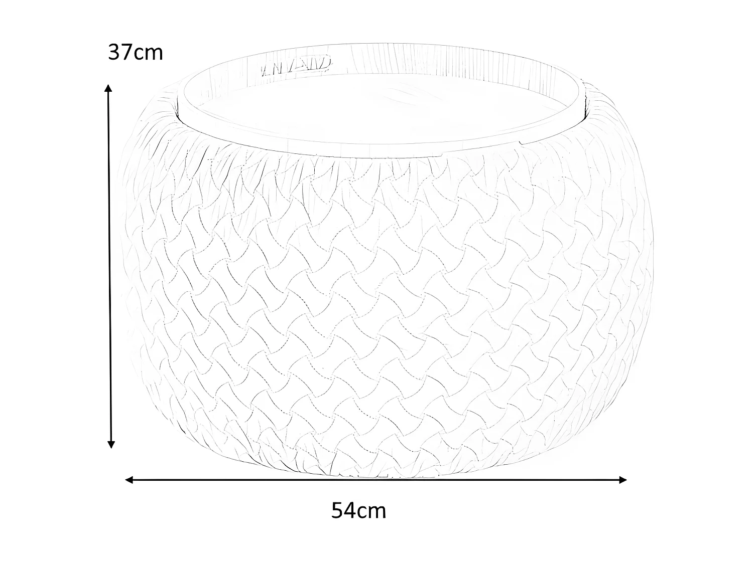 Pouf rond avec fonction de rangement 54 cm x 37 cm - Gris clair