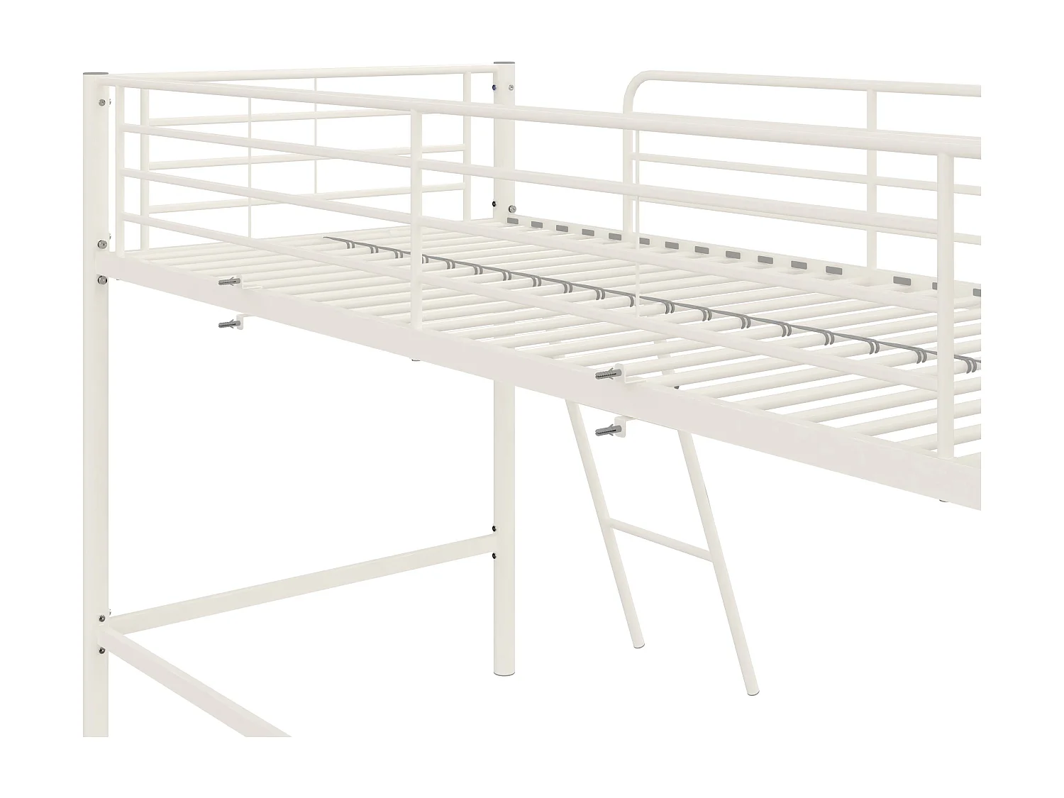 Thora | Cama de dossel 140 cm em metal branco