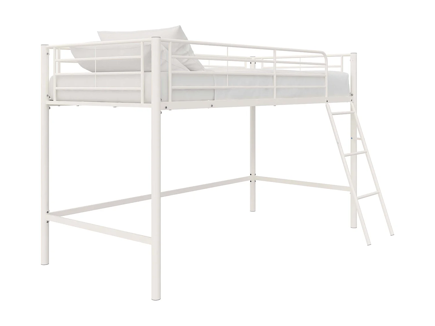 Thora | Cama de dossel 140 cm em metal branco