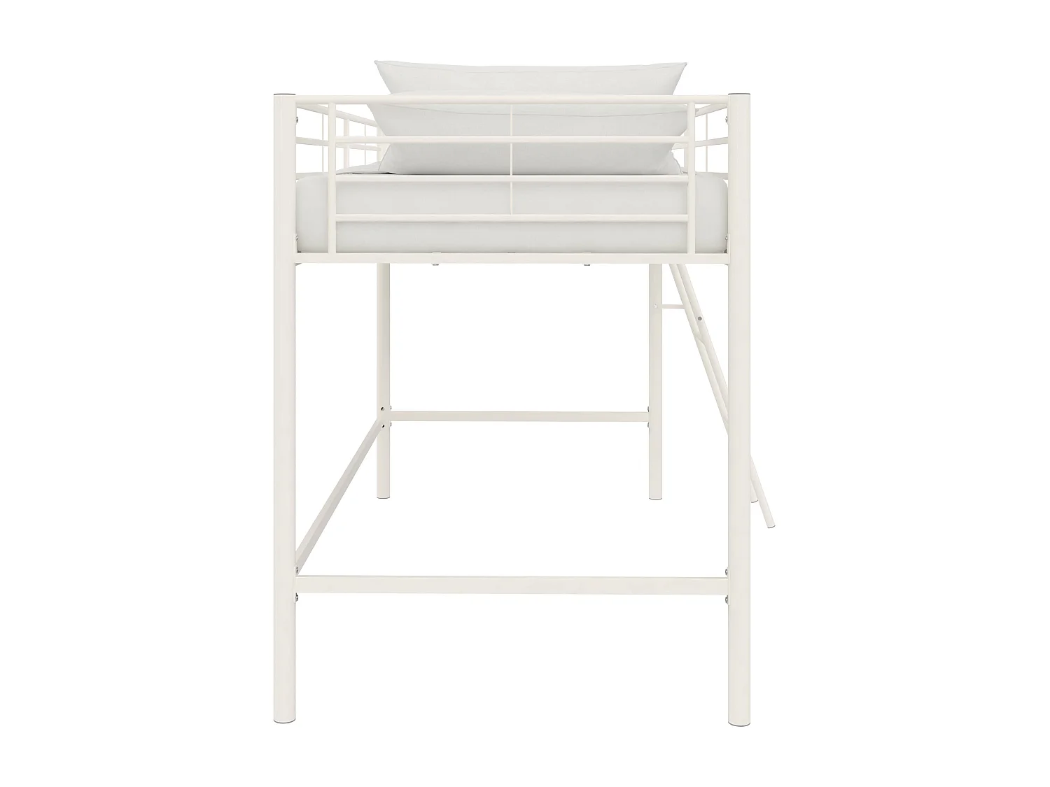 Thora | Cama de dossel 140 cm em metal branco