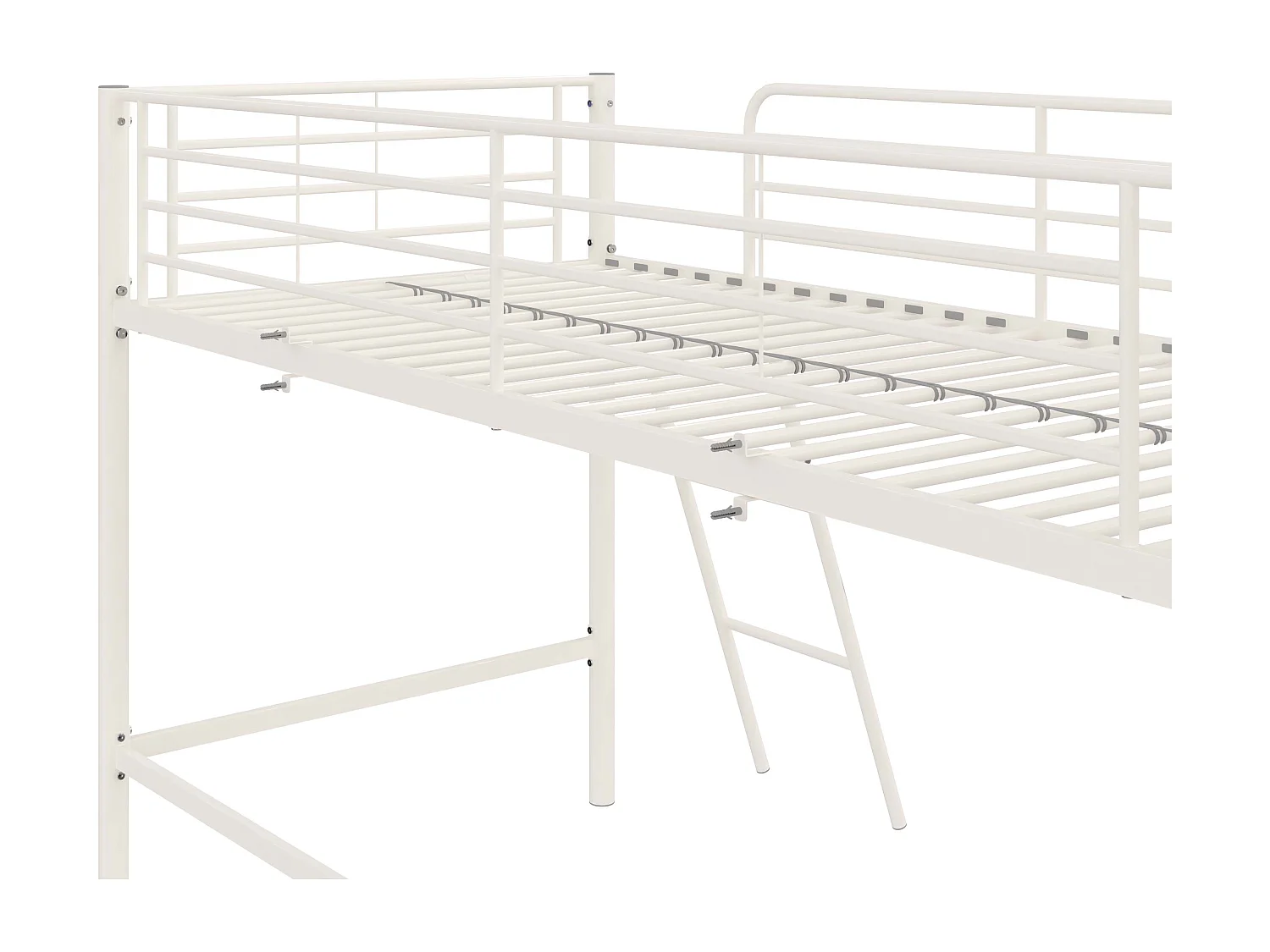 Jodie | Lit surélevé en métal blanc 90x200