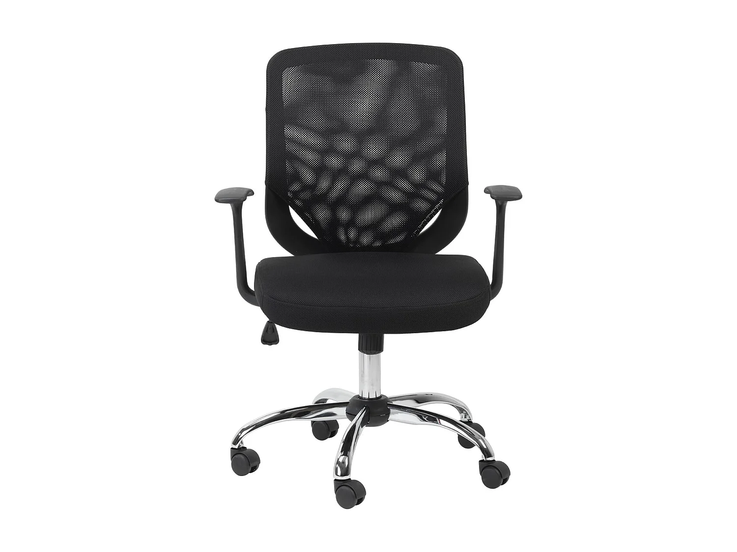 Atlanta | Chaise de bureau à roulettes en maille noire