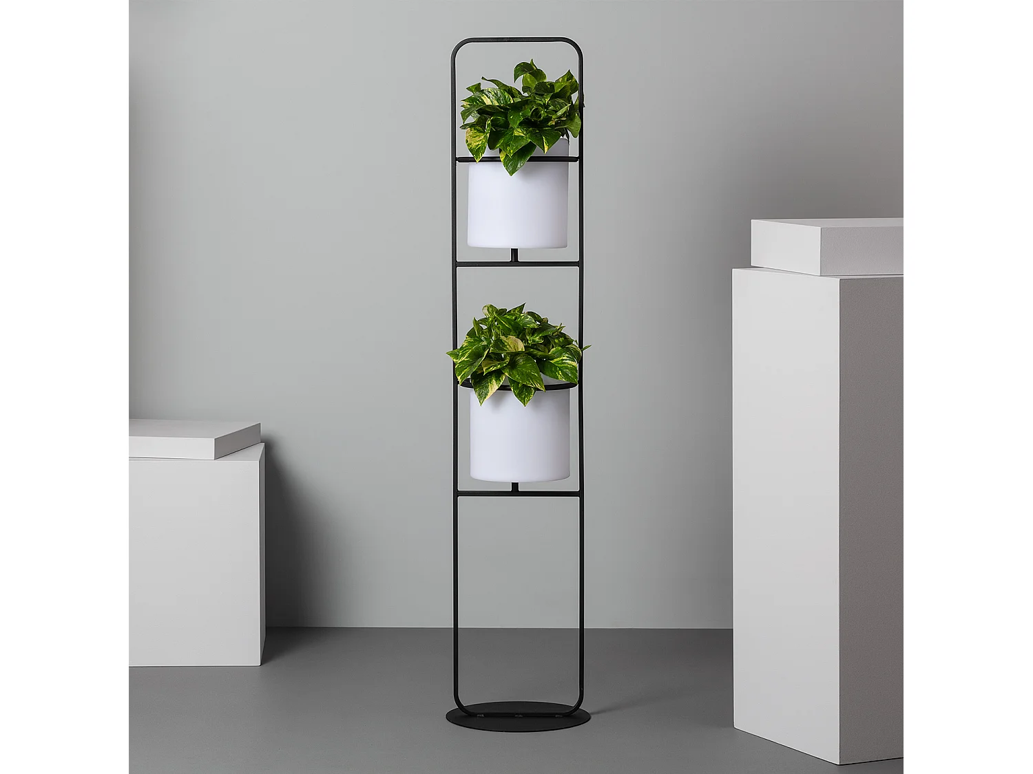 Lampadaire Extérieur Métal LED 5W RGB Pot de Fleurs Ø30 cm Rechargeable IP65 RGBW