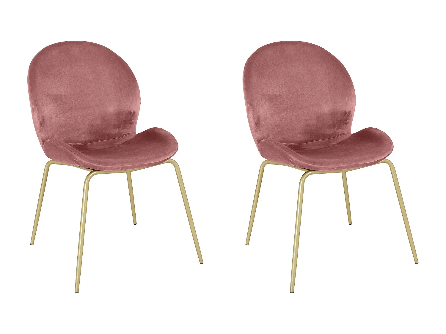 Rafael | Chaise 2 Pack en Velvet Rose / Brass