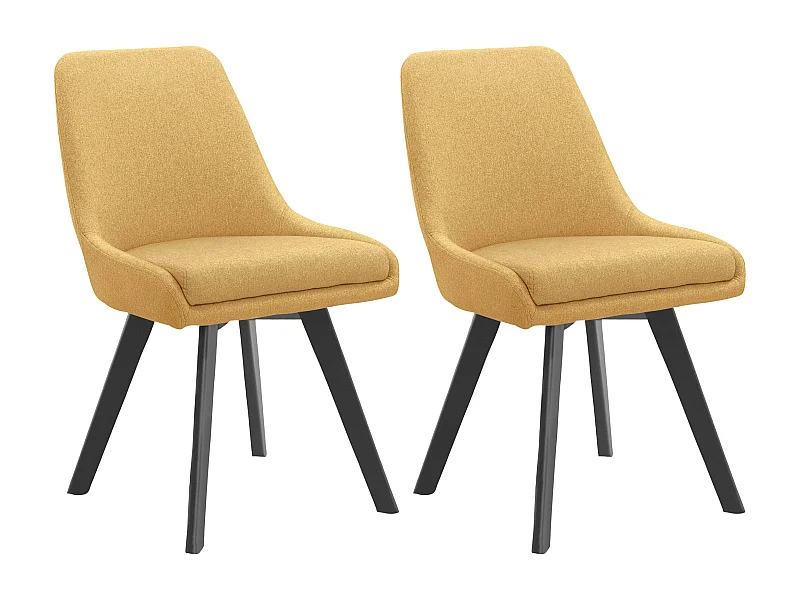 Rudi2 | Chaise de salle à manger 2 Pack Mustard Woolfabric