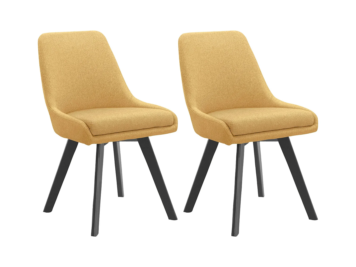 Rudi2 | Chaise de salle à manger 2 Pack Mustard Woolfabric