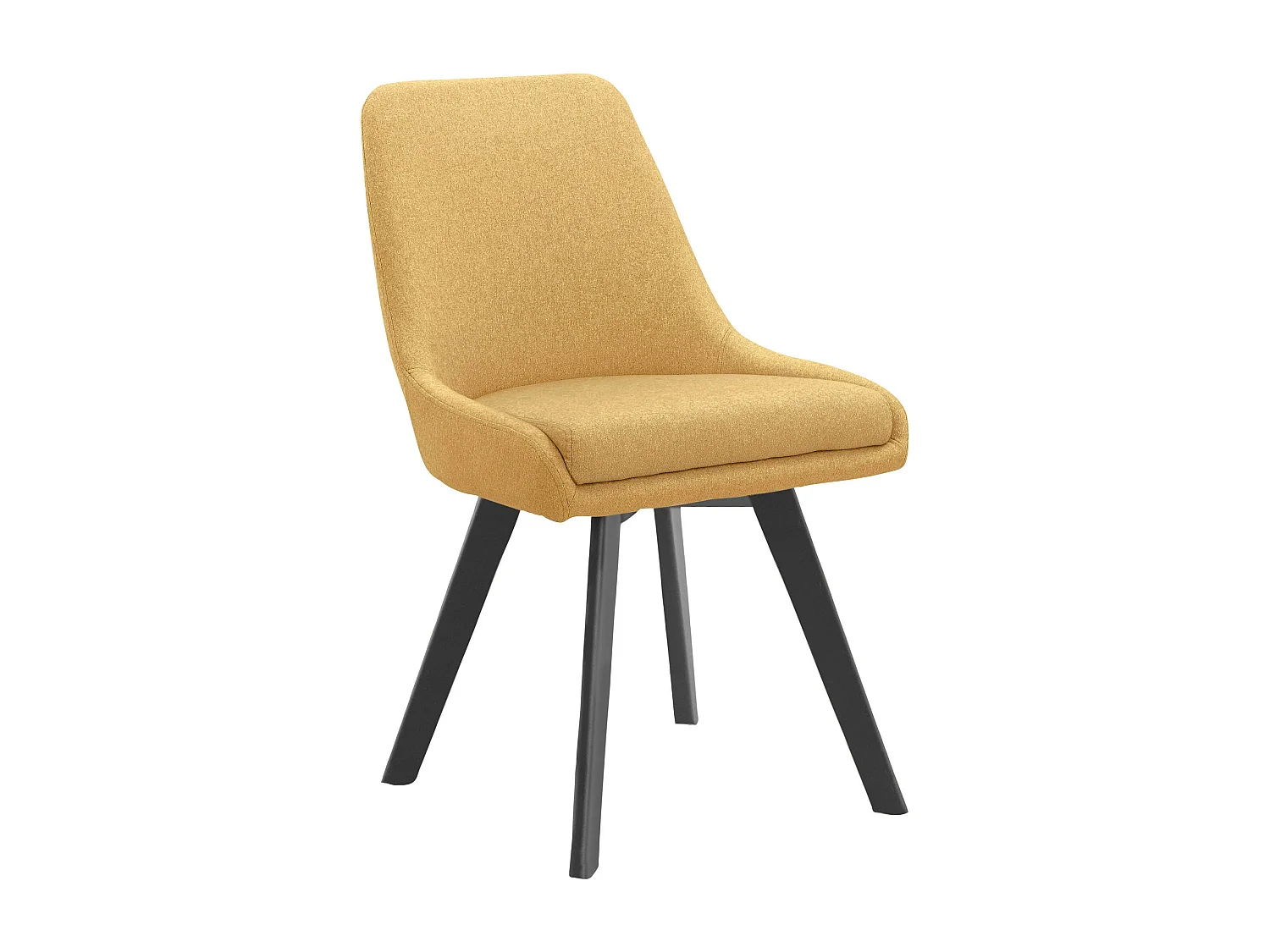 Rudi2 | Chaise de salle à manger 2 Pack Mustard Woolfabric