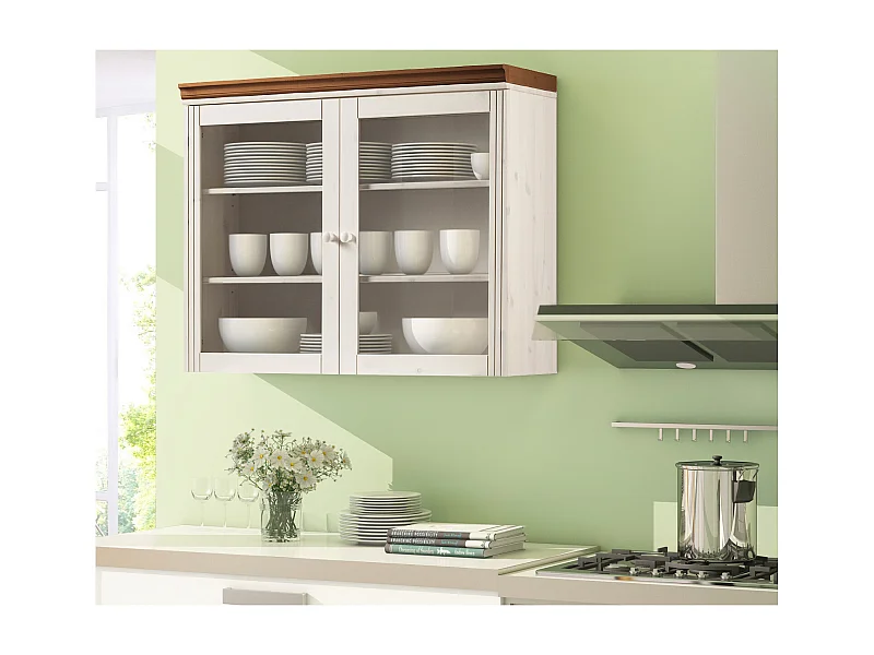 Armadio a muro in pino miele