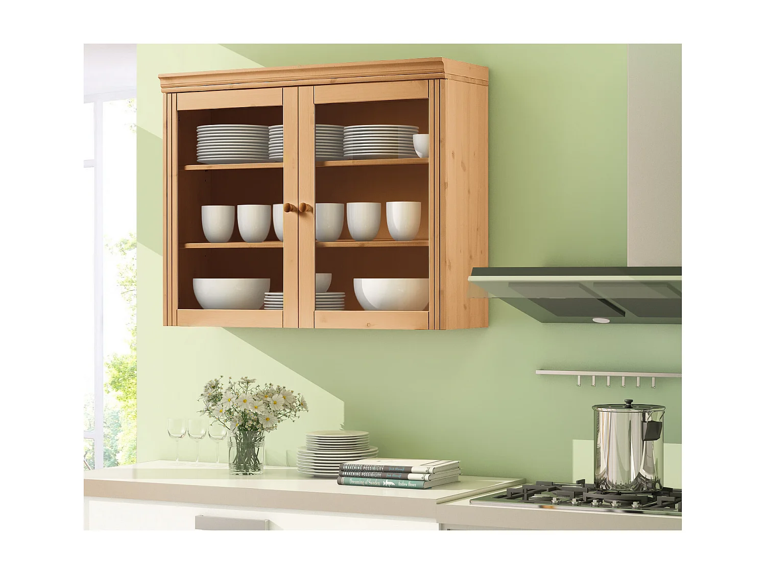 Hängeschrank in Kiefer braun