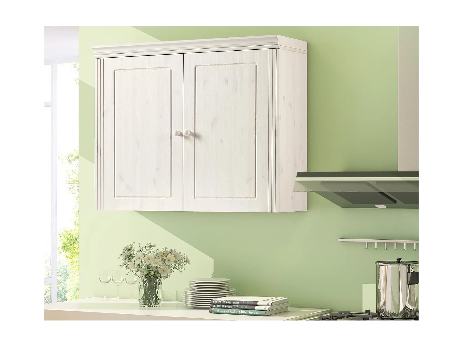 Anita | Armoire murale en pin blanc