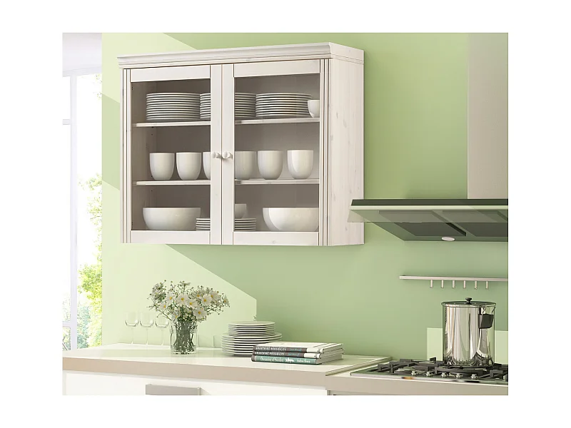 Armadio a muro in pino bianco