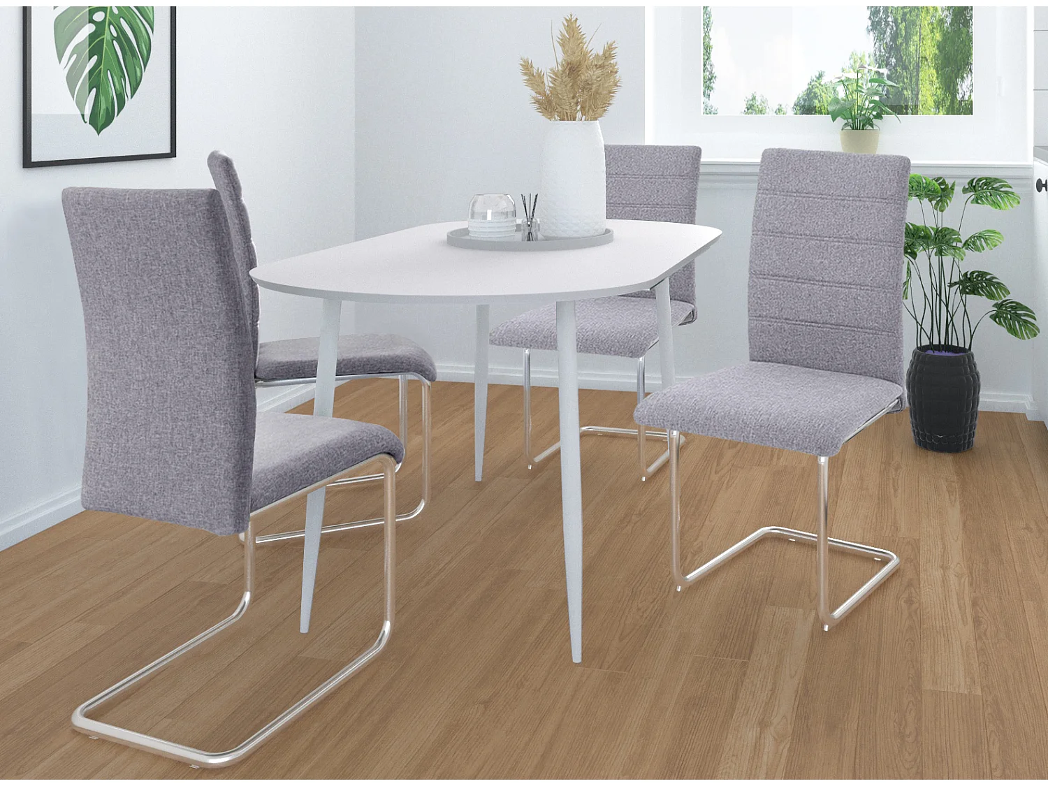 Stoel 4 PK Licht Grijs