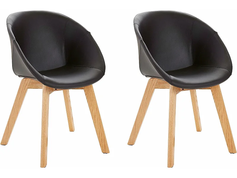 Belmore | Chaise 2 Pack en PU Noir