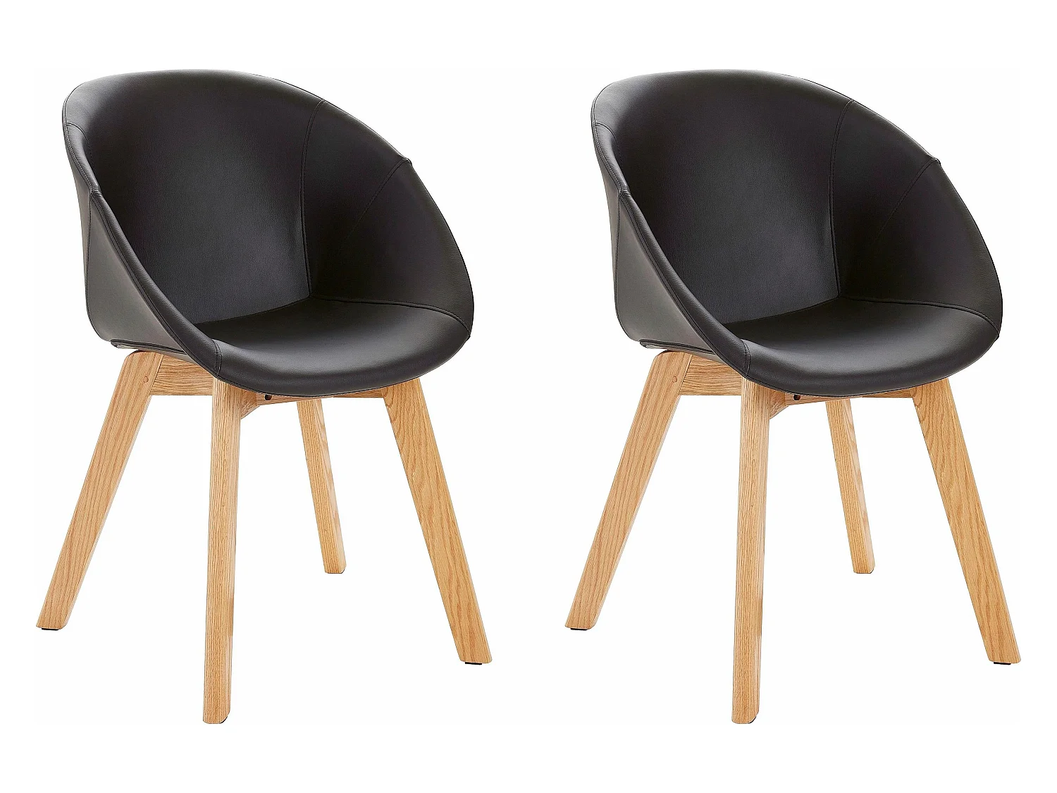 Stuhl 2er Pack in Schwarz PU