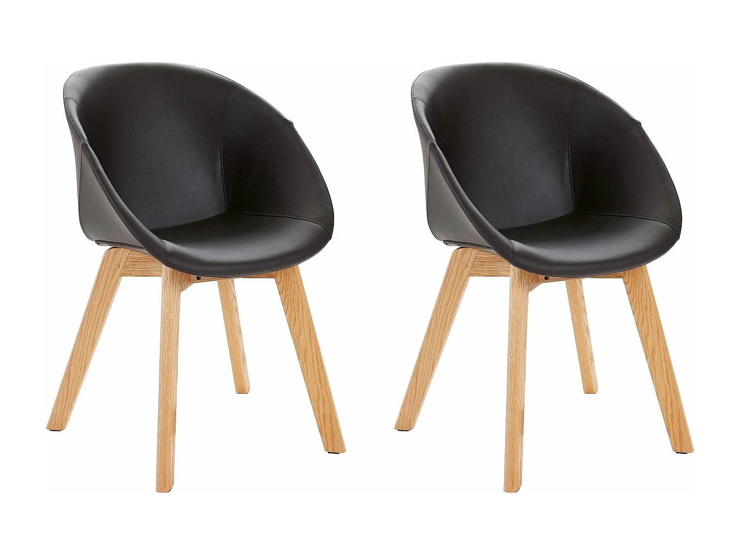 Stuhl 2er Pack in Schwarz PU