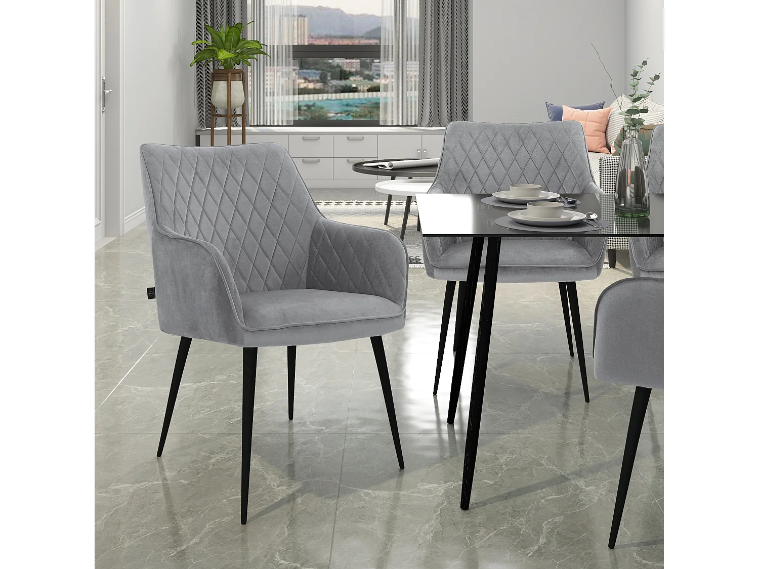 Elvira | Fauteuil 2 Pack en gris