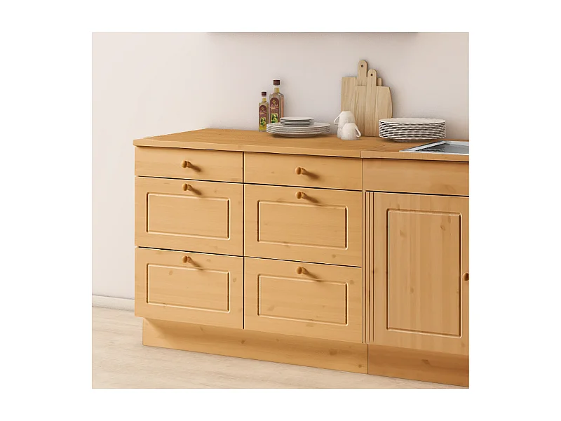 Buffet en pin Marron