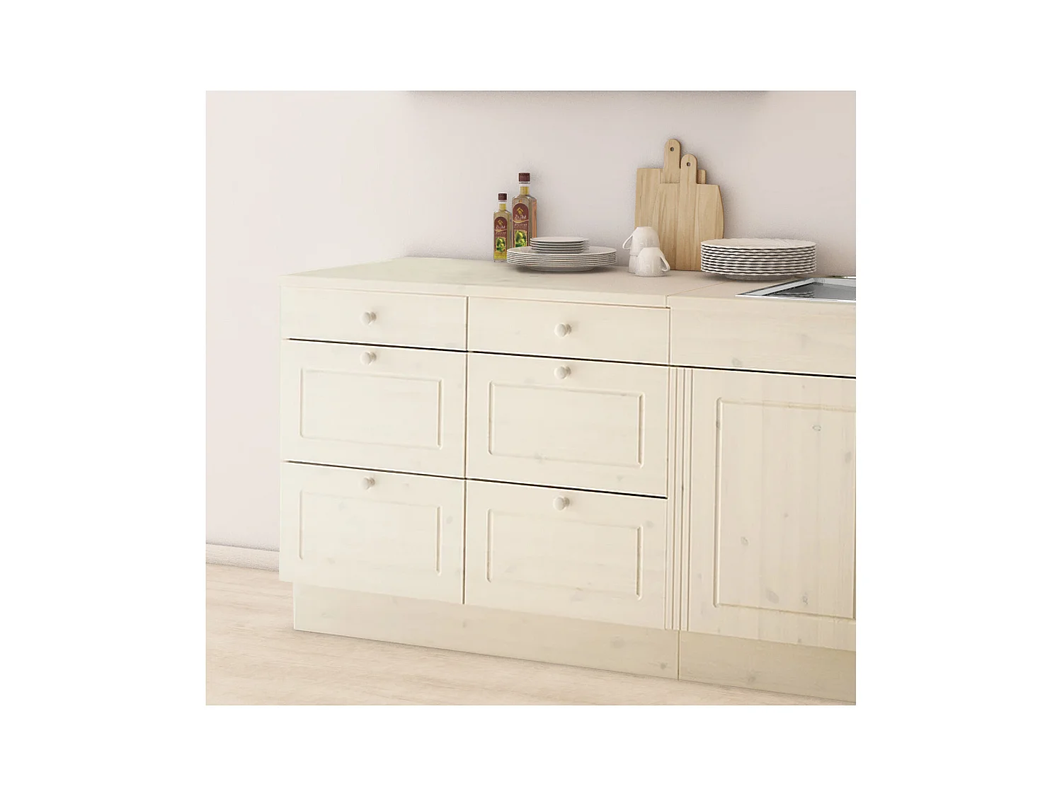 Buffet en pin blanc