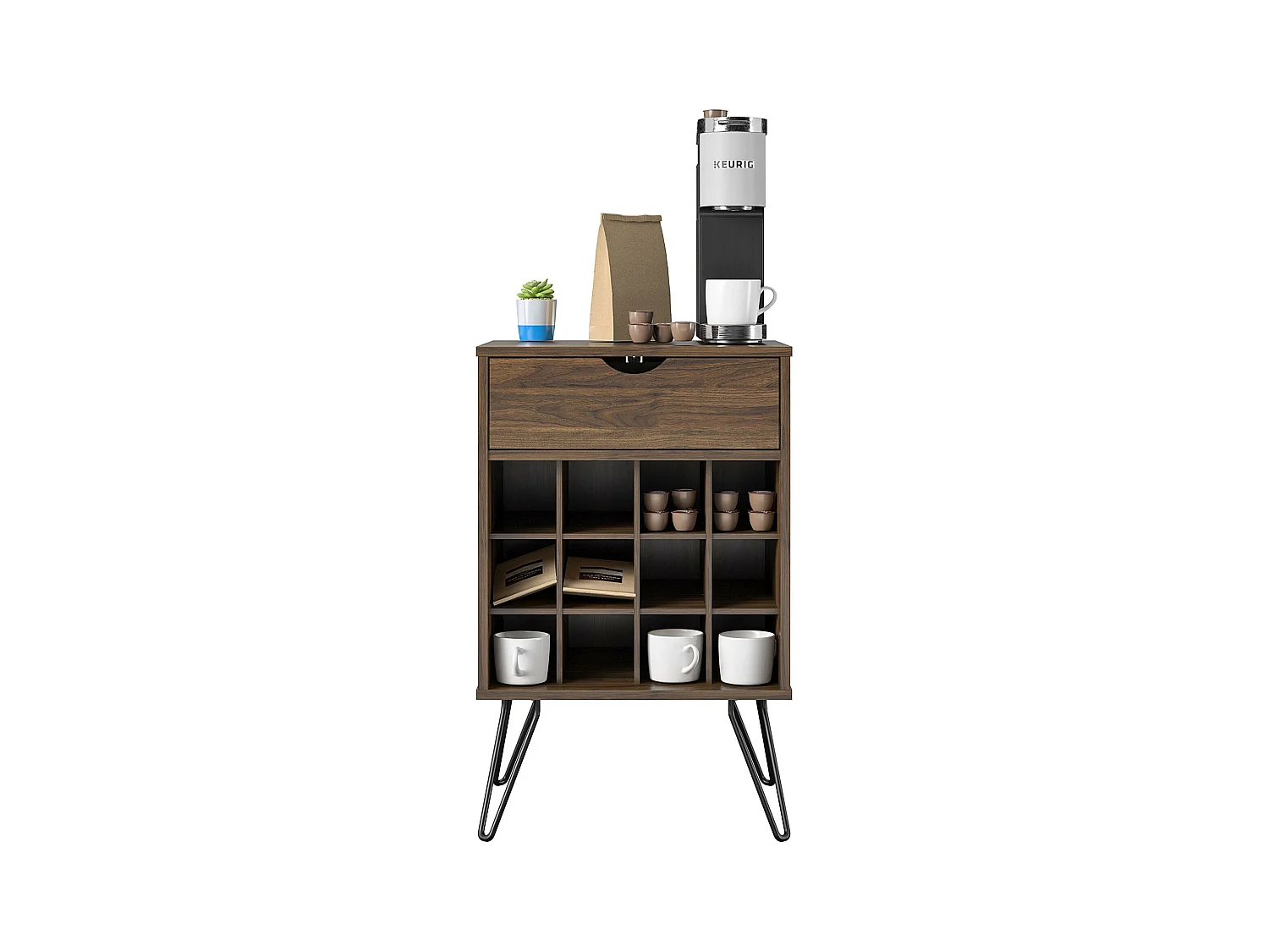 Concord | Meuble de rangement pour boissons en aspect noyer