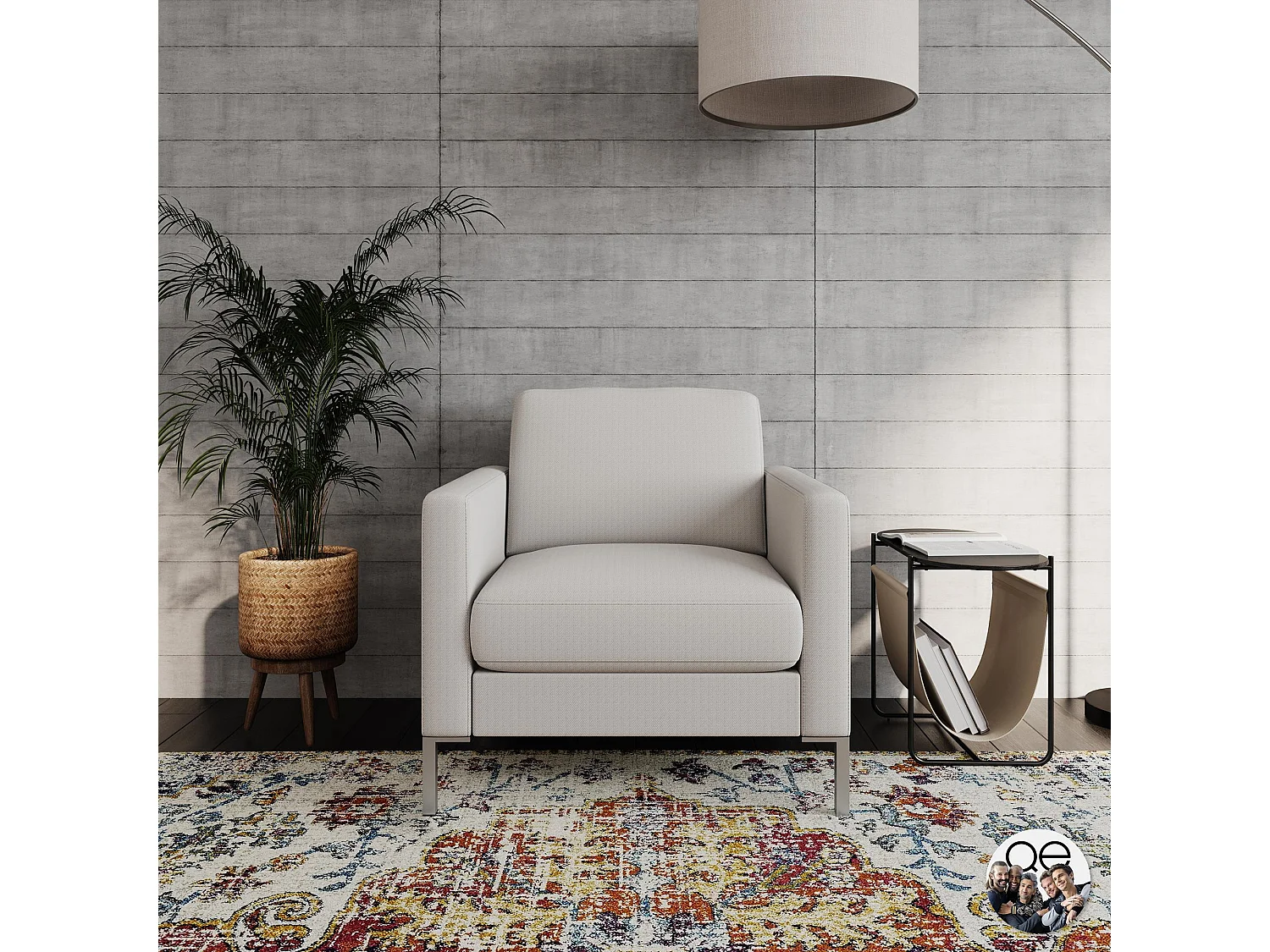 Fabry | Chaise en tissu ivoire