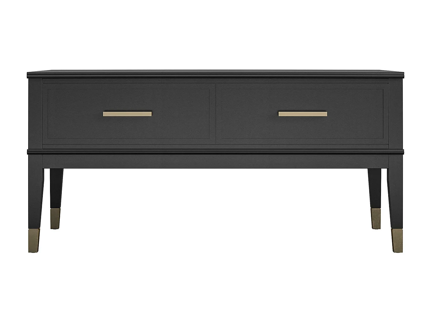 Couchtisch mit Lifttop und 2 Schubladen aus Spanplatte Schwarz