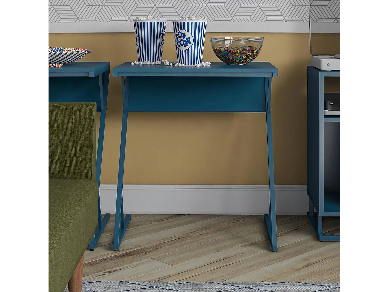 Regal | Bureau pour ordinateur portable avec cadre en métal bleu