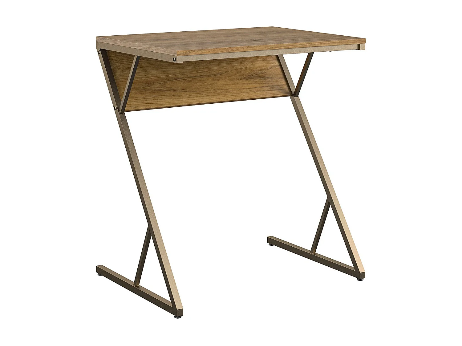 Regal | Laptopbureau met metalen frame in effet walnoot