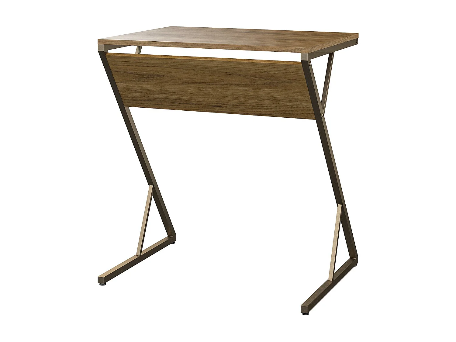 Regal | Laptopbureau met metalen frame in effet walnoot