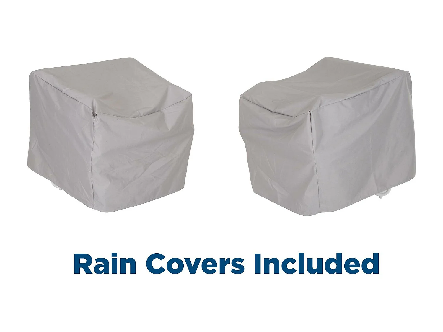 Teddi | Chaise longue d'extérieur Lot de 2 en polyester gris et structure en acier noir