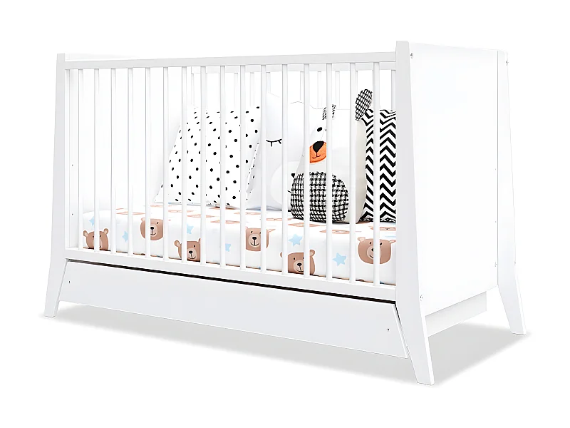 MINEA | Lit bébé évolutif avec tiroir TIMEO 60x120 cm (matelas non inclus)