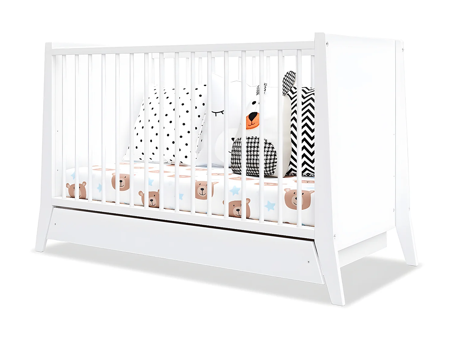 MINEA | Lit bébé évolutif avec tiroir TIMEO 60x120 cm (matelas non inclus)