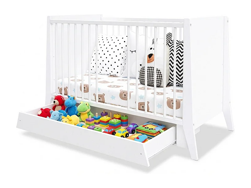 MINEA | Lit bébé évolutif avec tiroir TIMEO 60x120 cm (matelas non inclus)