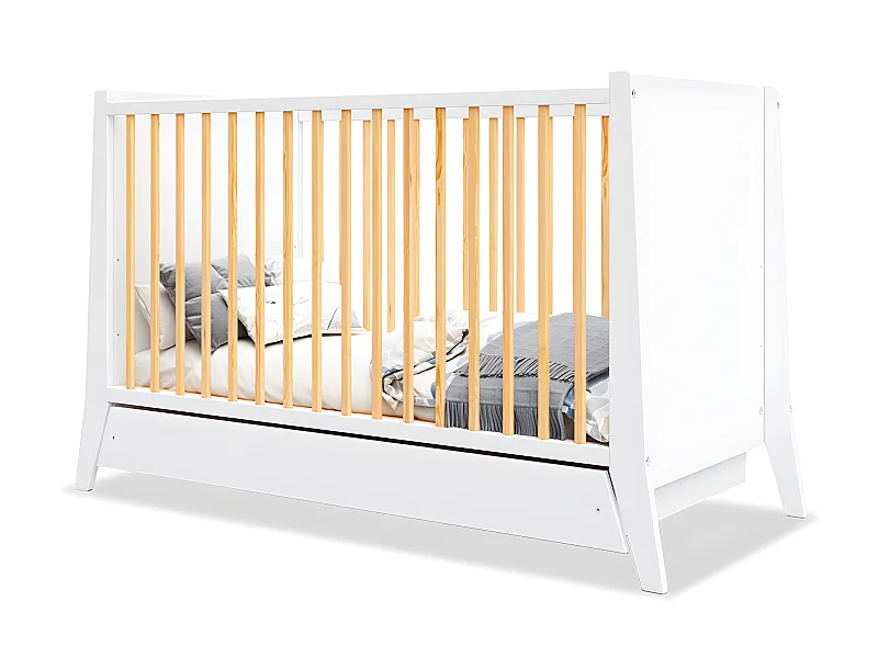 MINEA | Lit bébé évolutif avec tiroir TIMEO 60x120 cm (matelas non inclus)