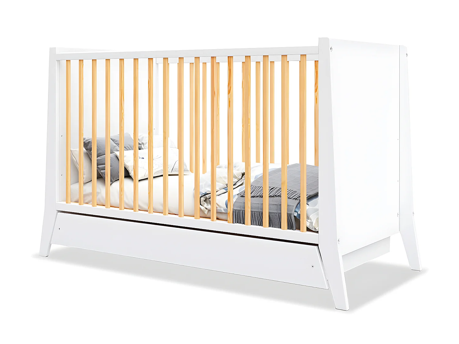 MINEA | Lit bébé évolutif avec tiroir TIMEO 60x120 cm (matelas non inclus)