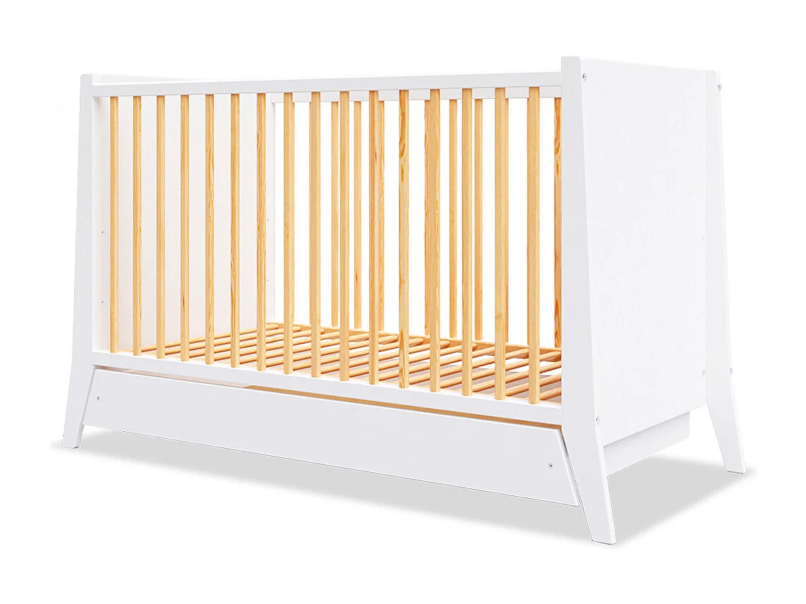 MINEA | Lit bébé évolutif avec tiroir TIMEO 60x120 cm (matelas non inclus)