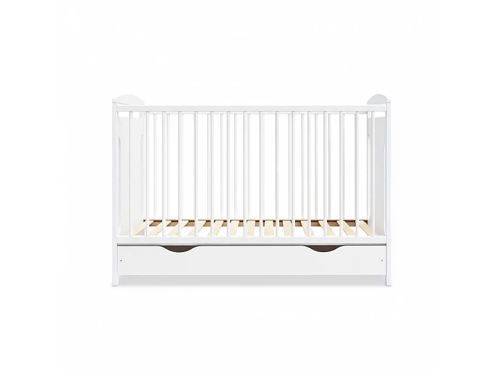 Lit bébé évolutif Margot blanc avec tiroir 60x 120 cm